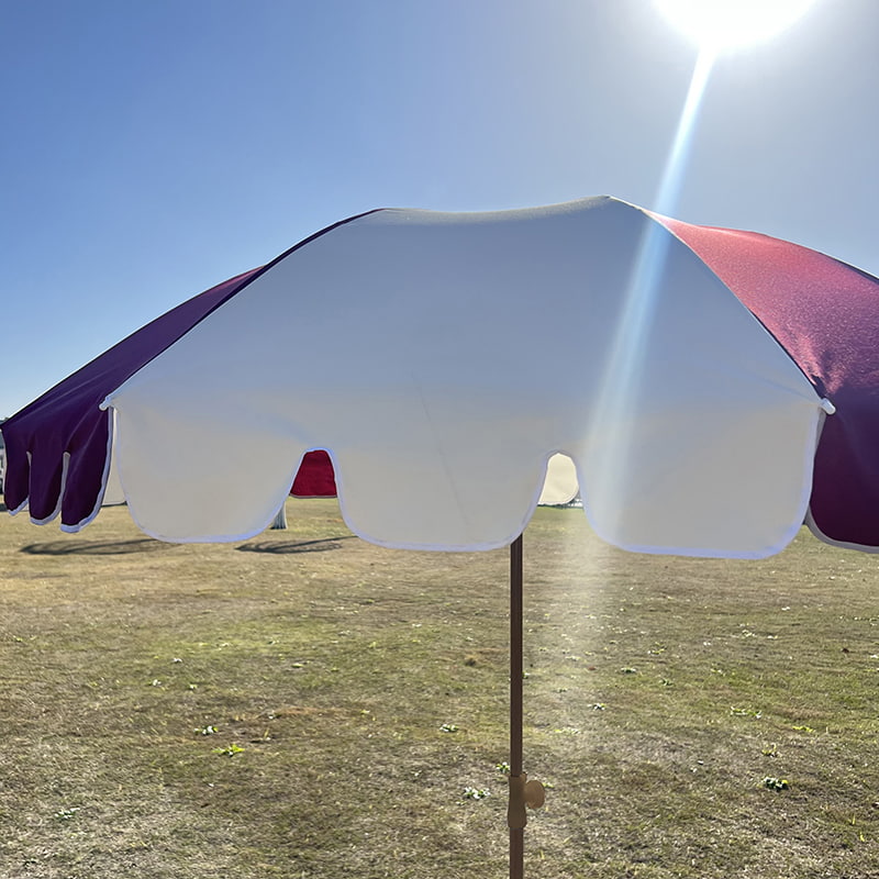 2M fiberramme, lett aluminiumskaft, vanlig solparaply.