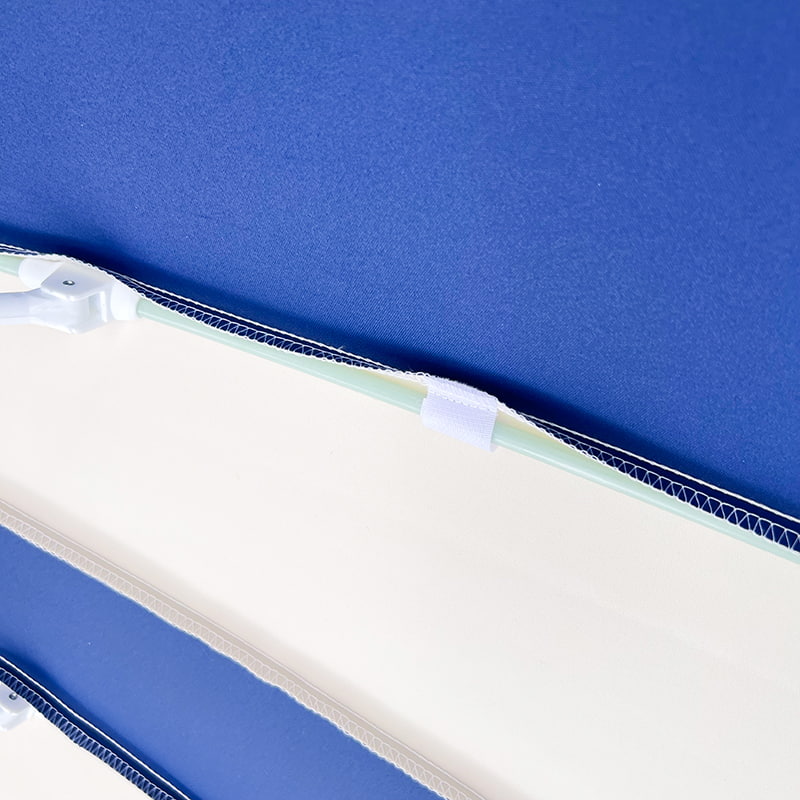 2,5 M blå og hvit Patchwork Pagoda Paraply