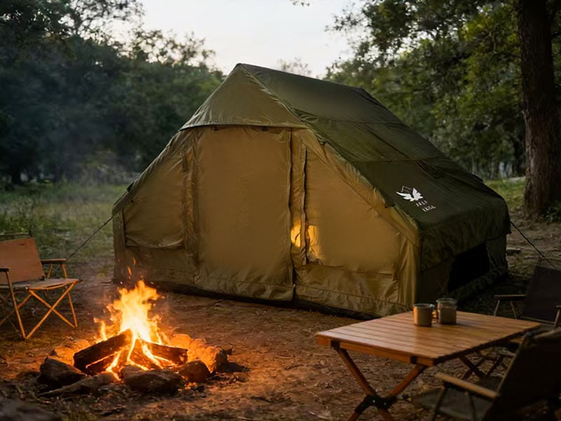 Liten størrelse Militærgrønt oppblåsbart campingtelt